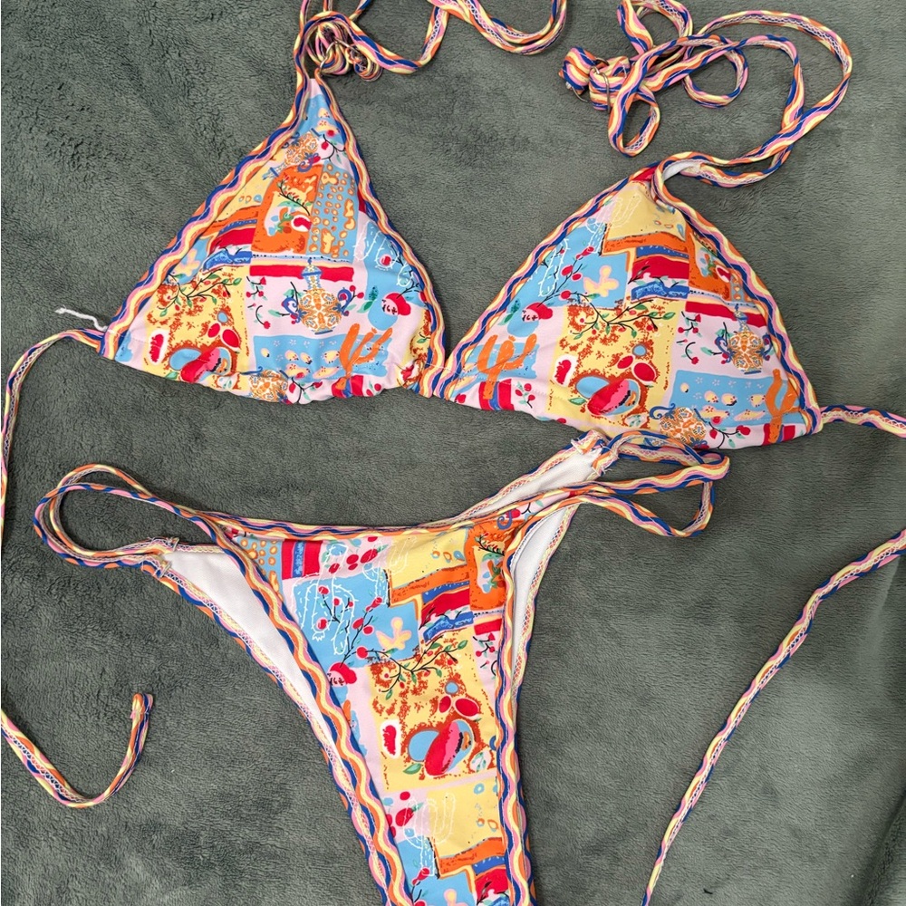 Colorful Patchwork Bikini Set